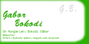 gabor bokodi business card